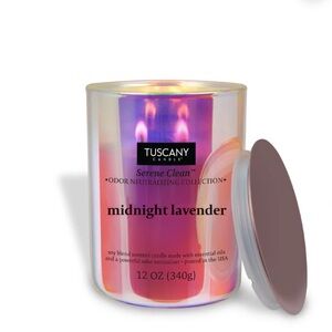 Midnight Lavender Odor Neutralizing Serene Clean Tuscany Candle.
